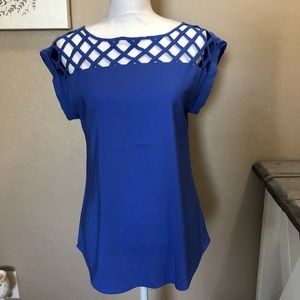 Express Cobalt Blue Caged Top XS